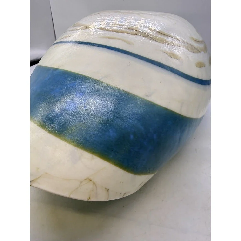 VTG Murano Italian Art Glass Bowl Sea Shell XL 21” Folded Fornace Ferro RARE